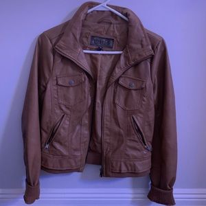 Brown leather jacket